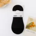 Black women shallow invisible socks breathable anti-slip summer low cut boat socks casual wear. - One Size (Size 36-41) / Black (Honeycomb Pattern)