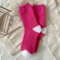 Cozy pink coral fleece fuzzy socks for women, soft warm winter home sleeping floor socks. - One Size (EU 36-42) Upgraded Anti-shedding Style / Style 8