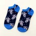 Astronaut pattern cotton boat socks for men and women, casual short socks, daily wear. - Free Size / Style 1