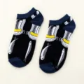 Cotton ankle socks for women and men, featuring trendy sardine tin graphic pattern, comfortable daily wear. - Free Size / 4#