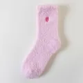 Calzini da notte rosa in pile corallo soffice, calze spesse e calde per la casa. - Taglia unica (taglia 36-42) anti-pelucchi / Rosa chiaro