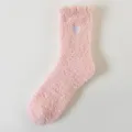 Calzini spessi in pile corallo da donna, morbidi calzini invernali da casa con cuore. - Taglia unica (taglia 36-42) anti-pelucchi / Rosa Pesca