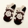 Retro oil painting style cotton short boat socks, comfortable casual ankle socks for daily wear. - 69#