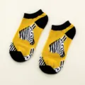 Yellow zebra pattern short socks, comfortable cotton casual boat socks for men and women - 73#