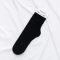 Black slouch socks for women, vintage long velvet hosiery, soft comfortable daily casual wear. - One Size / Black