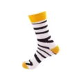 Colorful striped mid-tube socks with yellow cuff and toe for men women trendy retro style - One Size / Yellow and Black Stripes