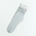 Light grey thin ribbed stacking socks, comfortable velvet long tube stockings for daily wear. - One Size / Light Gray