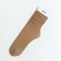 Solid color stacked tube socks, comfortable thin velvet long socks for daily wear and fashion. - One Size / Deep Skin