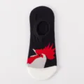 Women cotton low cut invisible socks with creative rooster art pattern comfortable casual wear. - One Size / No. S23