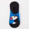 Women's low-cut invisible boat socks with cute puffin bird pattern, soft cotton comfort. - One Size / No. S24