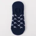 Women low cut invisible socks dark blue cotton airplane pattern cute casual boat socks - One Size / No. S27