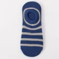 Calcetines invisibles mujer corte bajo rayas azul gris algodón calcetines cortos - Talla única / N.º S39