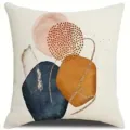 Housse de coussin abstraite nordique avec formes géométriques et détails dorés élégants. - Style 1 / 45x45 cm