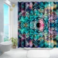 Galaxy Mandala Shower Curtain Bohemian Space Universe Fabric Bathroom Decor Piece - 180x180cm / Style 4