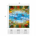 Detailed size chart for floral outdoor mailbox cover with 18x21 and 21x25.5 inch options - 46x54 Mailbox Cover with Buttons / Spring