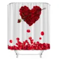 Romantic red rose petal heart shower curtain, beautiful floral bathroom decor detail. - Style 3 / 180x180cm
