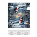 Size chart and dimensions for winter snowman print magnetic mailbox cover wraps - 46x54 Mailbox Cover with Buttons / Winter