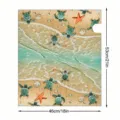 Briefkastenabdeckung mit Schildkrötenmotiv, Maße 53x46 cm für den Außenbereich im Sommer - Muster 4 (Meeresschildkröte und Seestern) / 46x54cm Magnetische Version