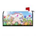 Housse de boîte aux lettres lapin de Pâques imperméable décoration extérieure style floral printemps - 10