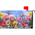 Housse de boîte aux lettres extérieure fleurs de printemps avec papillons colorés - Style 8