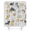 Lined cute cartoon dogs waterproof fabric shower curtain set for home bathroom decor - Style 10 / 180x180cm