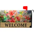 Housse de boîte aux lettres extérieure florale colorée aimantée décorative colibri détail - 46x54cm Magnétique / Style 1