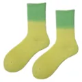 Tie-dye gradient cotton crew socks for women and men, colorful spring summer fashion socks. - One Size / Green Yellow