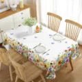 Mantel rectangular impermeable con flores de acuarela funda para mesa de comedor hogar - 70x40cm / Estilo 2