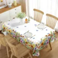 Mantel de mesa rectangular impermeable con colorido diseño de flores y mariposas. - 70x40cm / Estilo 1