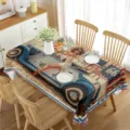 Mantel impermeable con coche retro y diseño de ruta 66, decoración de comedor perfecta. - 9
