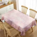 Tovaglia di Natale rosa impermeabile rettangolare decorazione tavola con pupazzo di neve - Stile 12