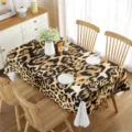 Tovaglia rettangolare impermeabile con fantasia leopardata per decorazione tavola casa. - 12
