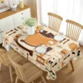 Mantel de mesa rectangular impermeable con estampado de café, ideal para decoración. - 70x40cm / Estilo 1