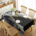 Mantel de mármol impermeable rectangular moderno funda de mesa lujo oro decoracion hogar - Estilo 8