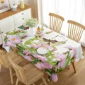 Mantel rectangular impermeable con hermoso diseño de estampado de flores primaverales y mariposas. - 70x40cm / Estilo 3