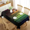 Tovaglia colorata galassia arcobaleno per tavolo da pranzo, copritavolo impermeabile per feste. - 11