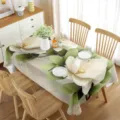 Waterproof rectangular tablecloth with spring flower print for dining table home decor. - 70x40cm / Style 3
