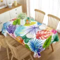 Mantel rectangular impermeable con estampado de hojas tropicales para decoración de mesa de verano. - 70x40cm / Estilo 1