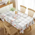 Mantel de mesa rectangular de Pascua con lindo conejo y flores para decoración festiva. - Estilo 5
