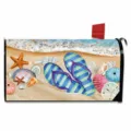 Summer beach mailbox cover waterproof decorative mailbox wrap with seashell floral prints - Style 9