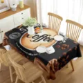 Waterdichte rechthoekige koffietafelkleed in het zwart, moderne stijlvolle eettafel decoratie. - Stijl 5