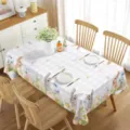 Mantel de conejito de Pascua impermeable rectangular para decoracion de mesa de comedor - 70x40cm / Estilo 3