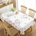 Waterproof floral tablecloth rectangular spring summer home dining table cloth decor cover - 70x40cm / Style 2
