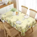 Mantel de Pascua impermeable rectangular con conejito huevo flores para mesa comedor - 70x40cm / Estilo 4