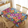 Mantel rectangular impermeable con estampado mandala boho colorido, decoración de mesa. - Mandala