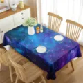 Mantel rectangular impermeable de galaxia para mesa de comedor decoración de fiesta. - 70x40cm / 4