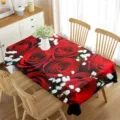Tovaglia rose rosse impermeabile rettangolare copritavola per sala da pranzo arredamento feste 1pz - Stile 8