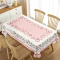 Waterproof rectangular tablecloth with elegant floral and butterfly pattern for dining table decor. - 9 / 70x40cm