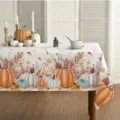 Nappe de table rectangulaire imperméable d'automne avec motif de citrouille et déco - 70x40cm / 8