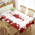 Mantel rectangular impermeable con motivo de corazones de rosas rojas para fiesta de san valentin - 70x40cm / Estilo 3